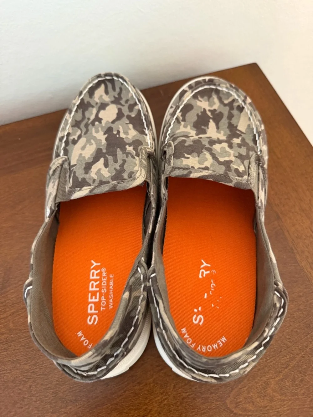 Sperry Salty Washable Slip-On Sneakers Camo Big Kid Size 4